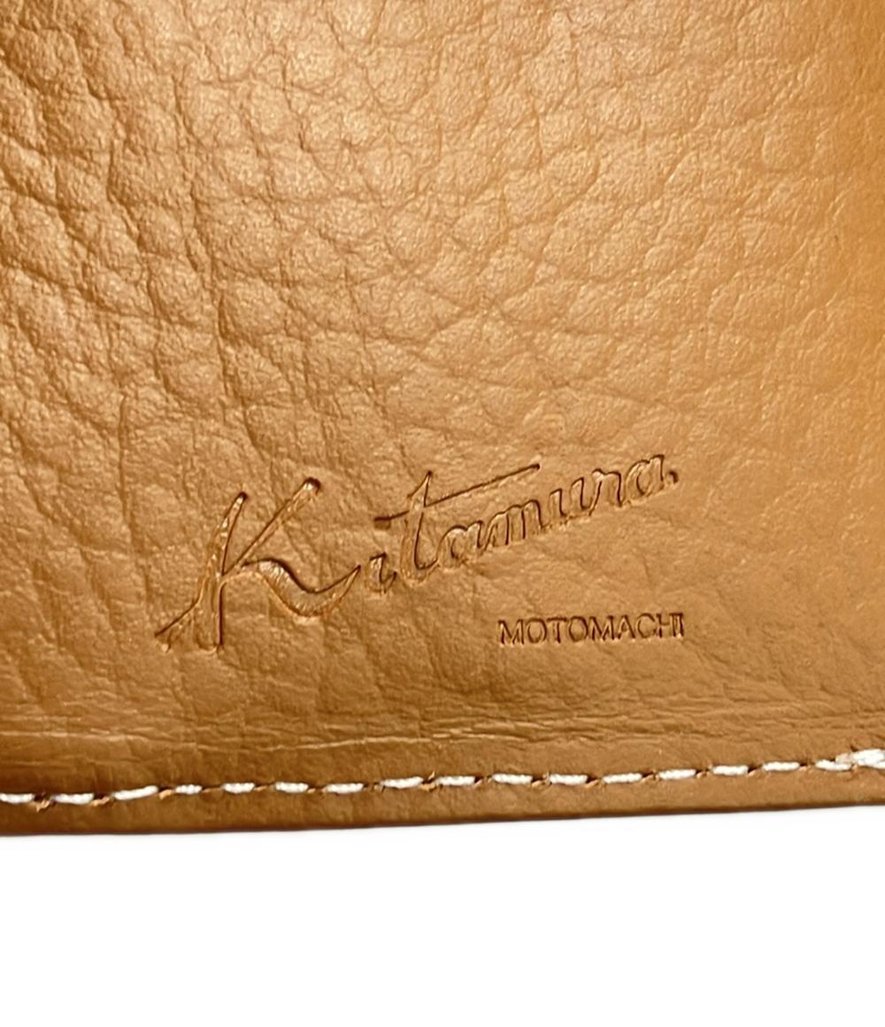 美品 Kitamura ダブルホック 三つ折り財布 シュリンク革 レディース キタムラ
