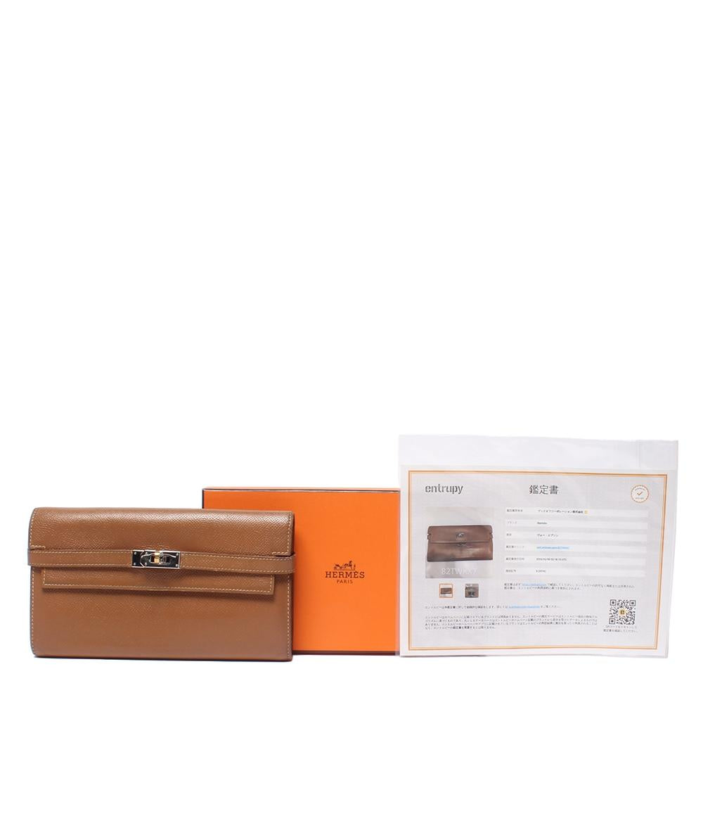 HERMES 長財布 X刻印 シルバー金具 ヴォーエプソン ケリー・ウォレット レディース エルメス