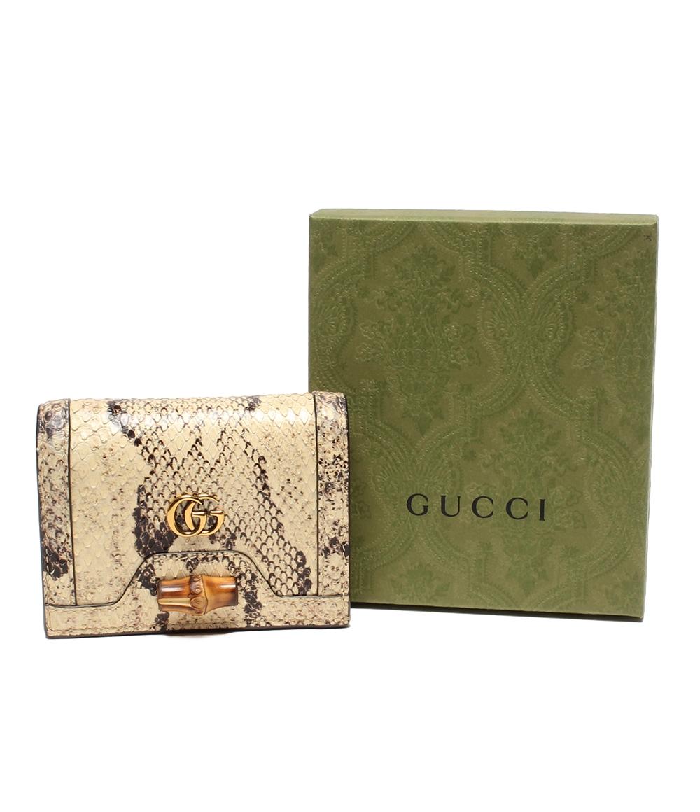 GUCCI 二つ折り財布 バンブー パイソン GGマーモント 658244 52540 レディース グッチ