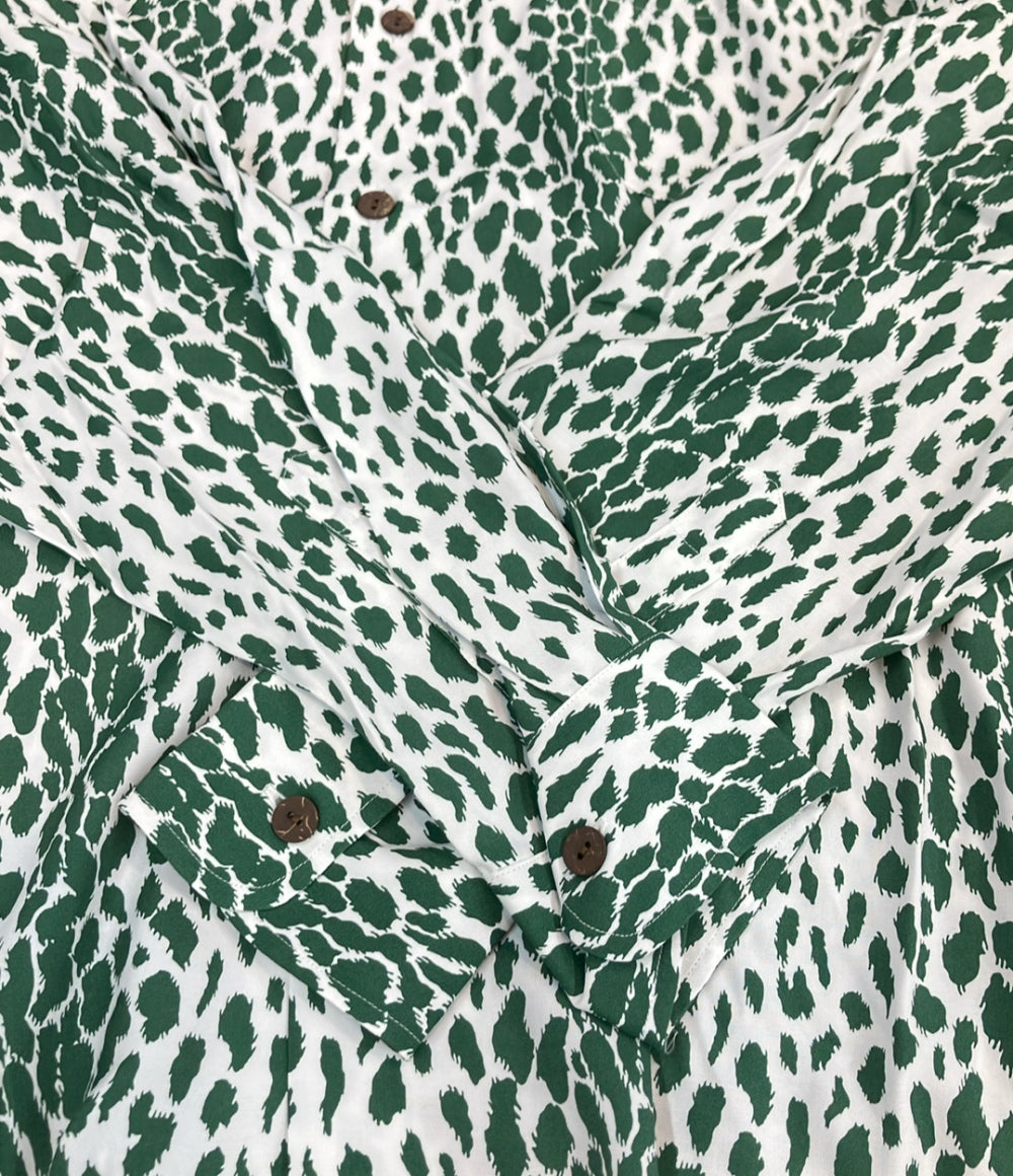 美品 WACKO MARIA 長袖 レオパード オープンカラー シャツ メンズ SIZE M ワコマリア