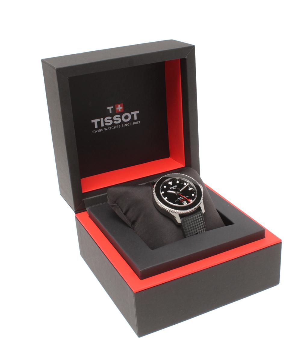 美品 TISSOT 腕時計 シースター1000 SEASTAR1000 クオーツ ブラック T120852A レディース メンズ ティソ