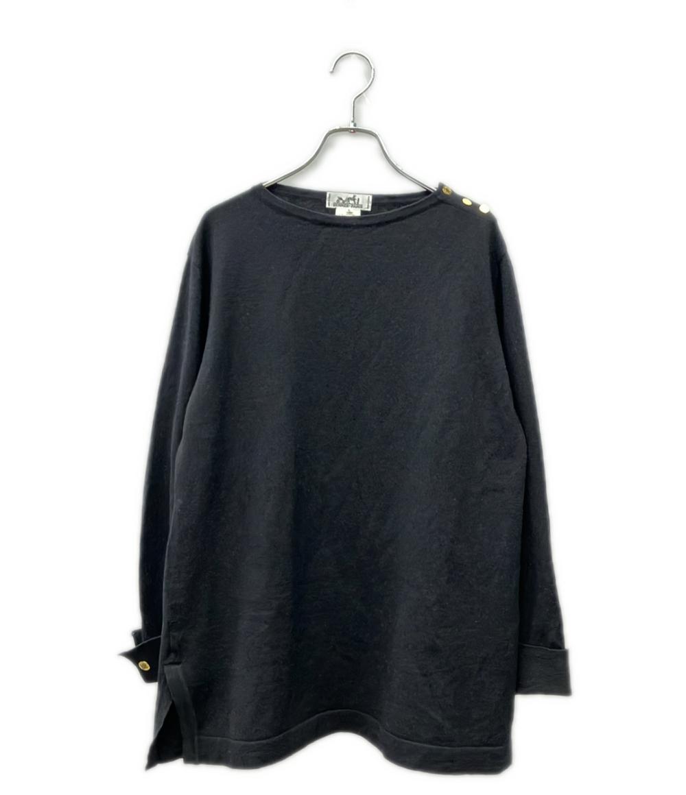 HERMES 長袖 セリエボタン ニット レディース SIZE L エルメス