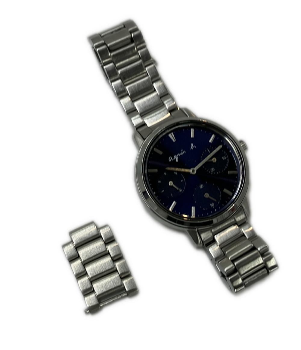 agnes b. 腕時計 クオーツ ネイビー VD75-KGZ0 メンズ アニエスベー