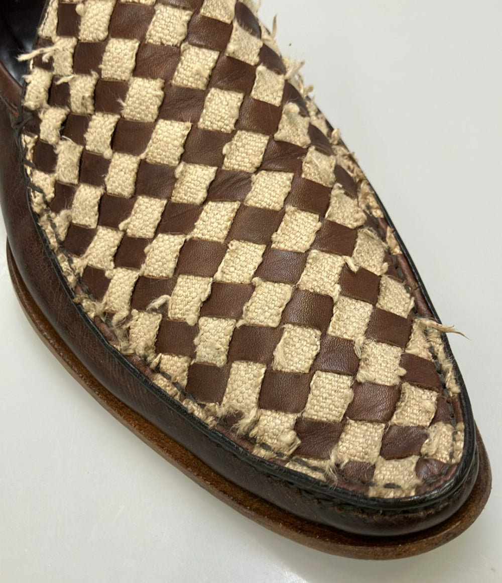 BOTTEGA VENETA ダミエ ハラコ ローファー メンズ SIZE 40 1/2 ボッテガ・ヴェネタ