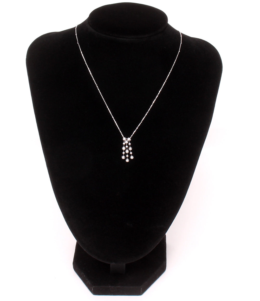 美品 ネックレス K10WG ダイヤ 0.25ct レディース