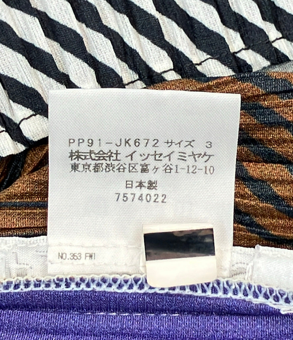 美品 PLEATS PLEASE 半袖 シャツ 転写プリント レディース SIZE 3 プリーツプリーズ