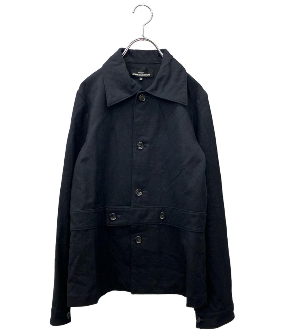 トリココムデギャルソン　AD2002　ピーコート　ベロア　ダブル　黒　M tricot COMME des GARCONS ジャケット ウールシャツ TD-J021