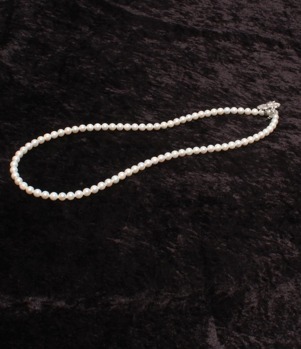 ネックレス SV パール 7.0-7.5mm フラワーモチーフ レディース