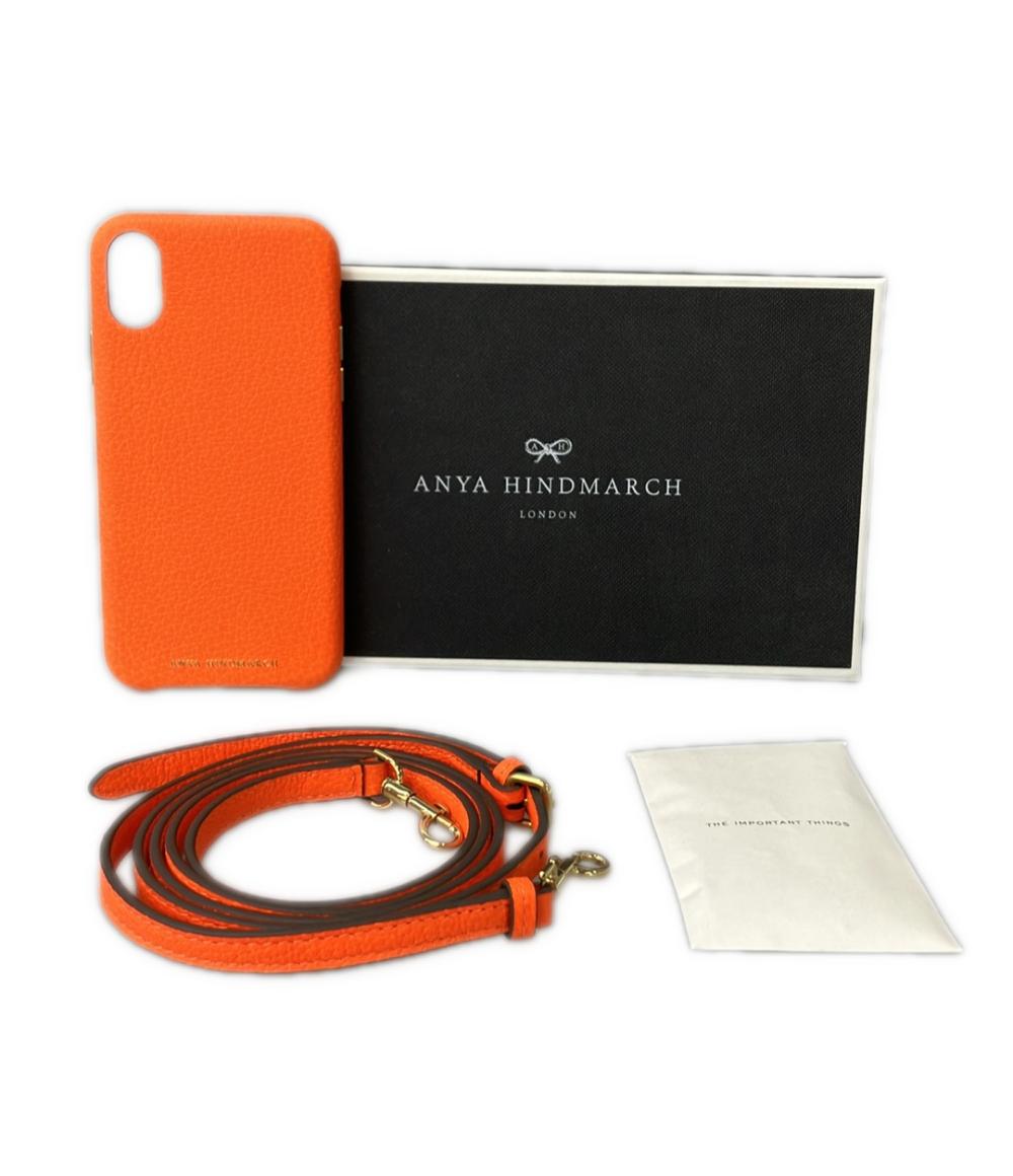美品 アニヤ・ハインドマーチ スマホケース ショルダーストラップ付き iPhoneX レディース Anya Hindmarch
