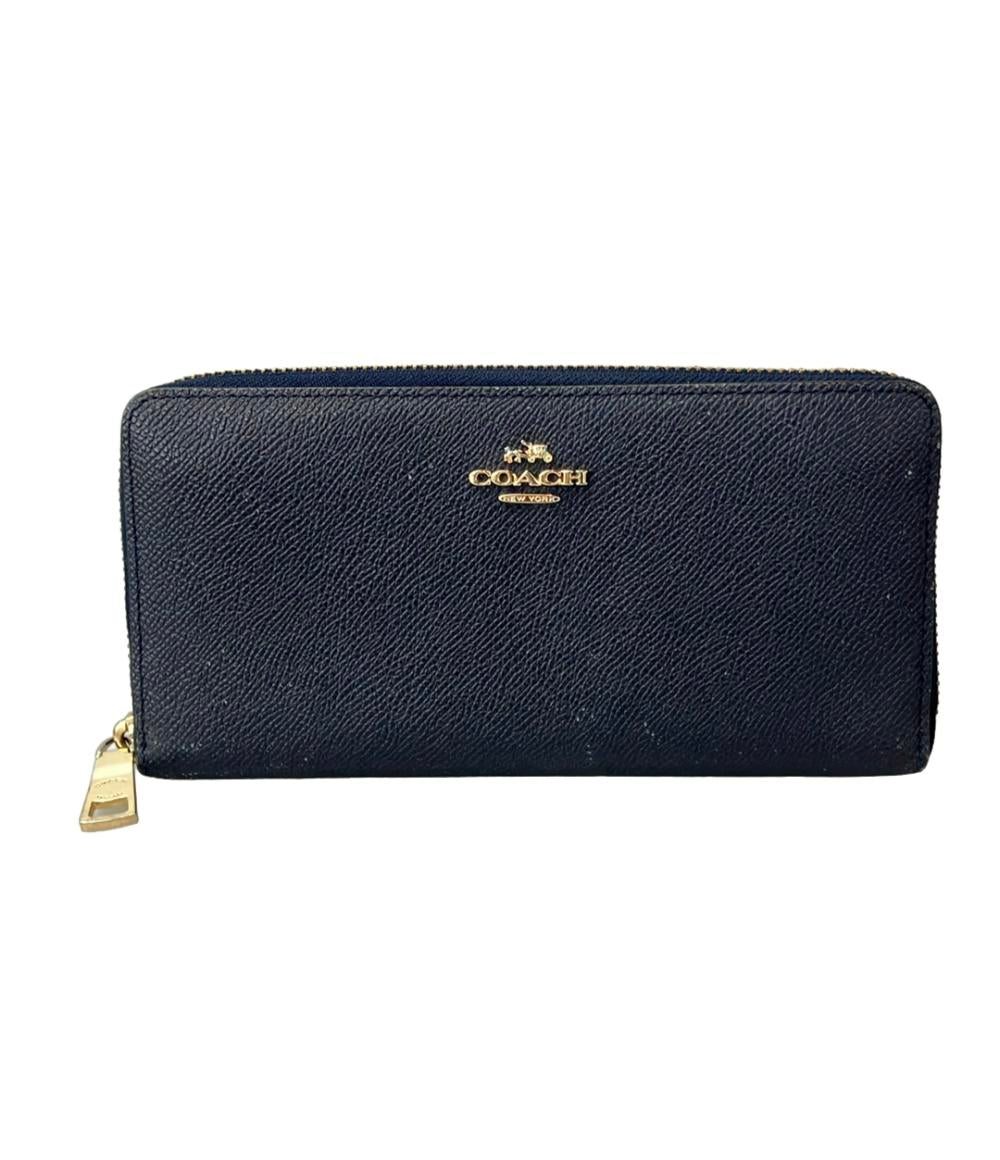 美品 コーチ ラウンドファスナー長財布 レディース COACH