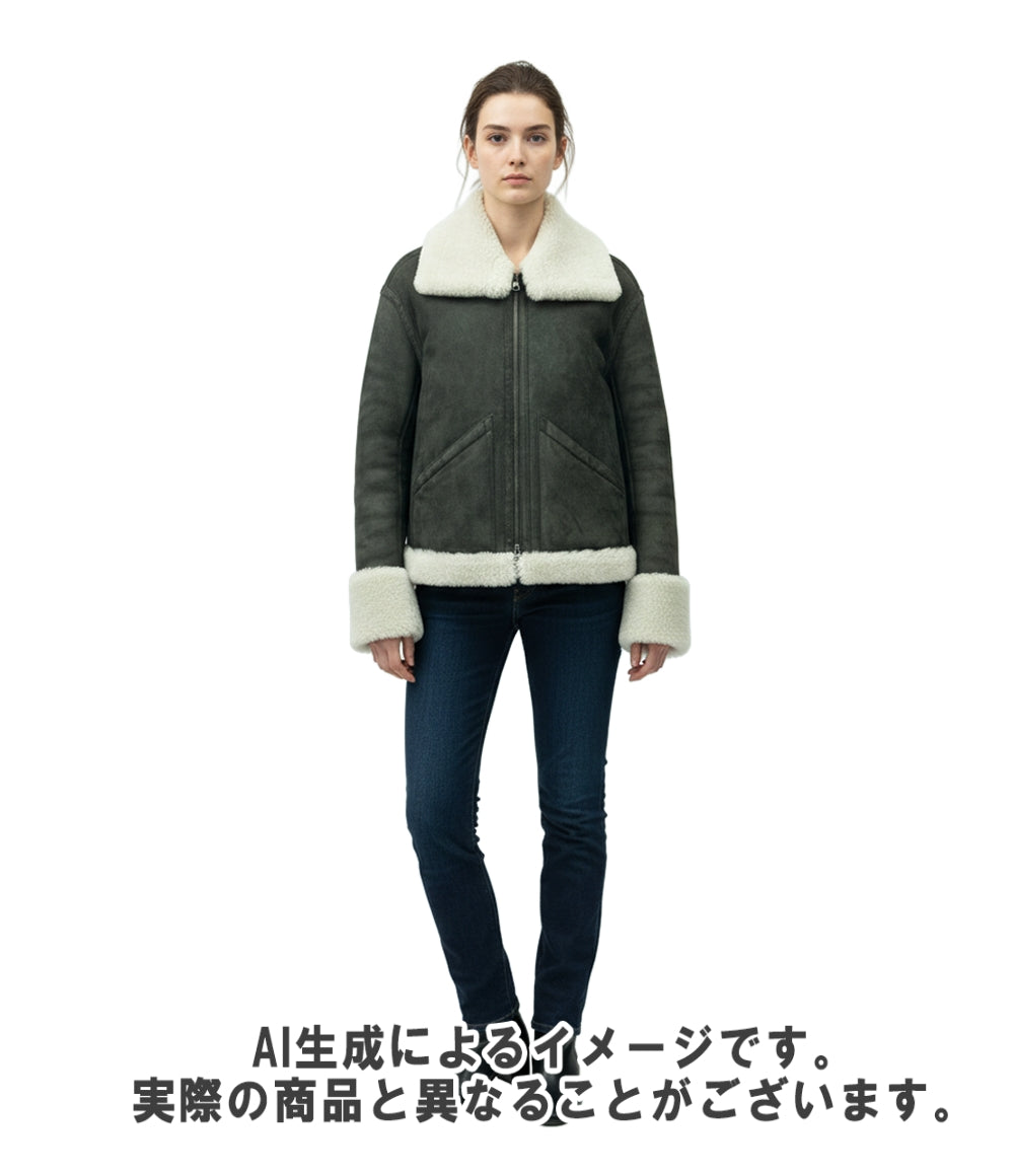 TAKESHI KOSAKA by Ys Pink Label ムートンジャケット 裏ボア ダブルジップ レディース SIZE 2 (M) タケシ コウサカ バイ ワイズ ピンクレーベル