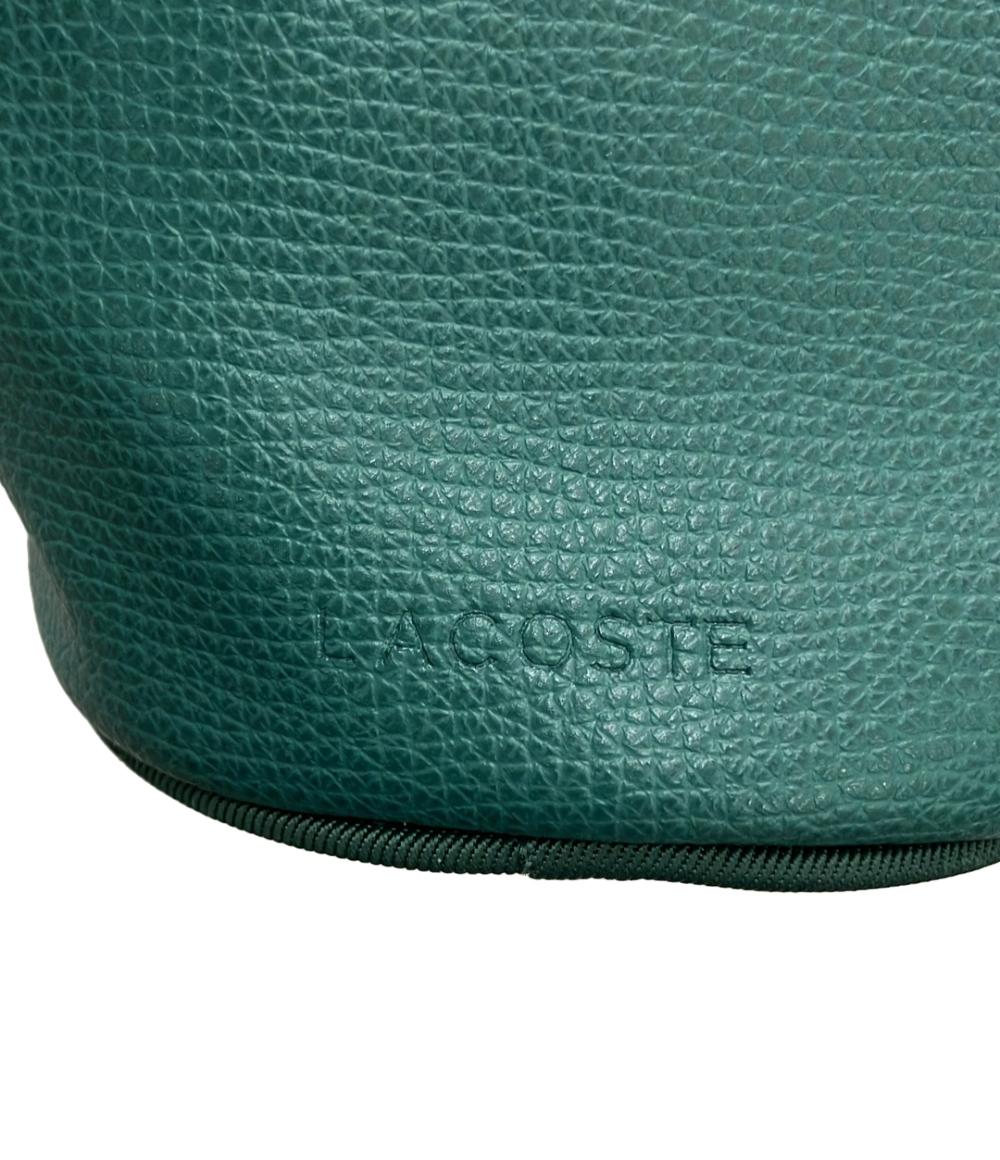 美品 LACOSTE ショルダーバッグ ペットボトルポーチ 斜め掛け ナイロン 牛革 メンズ ラコステ