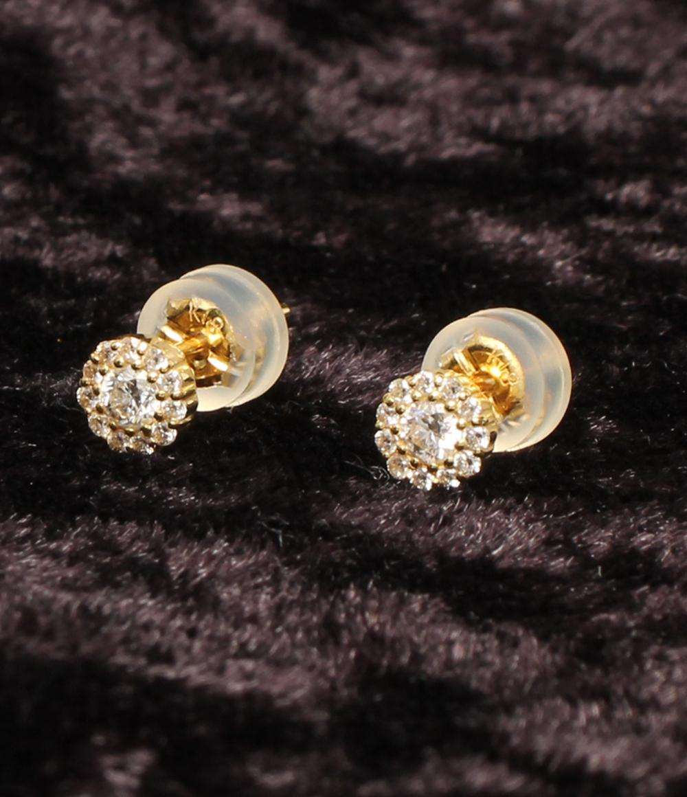 美品 ピアス K18 ダイヤ 0.12ct レディース