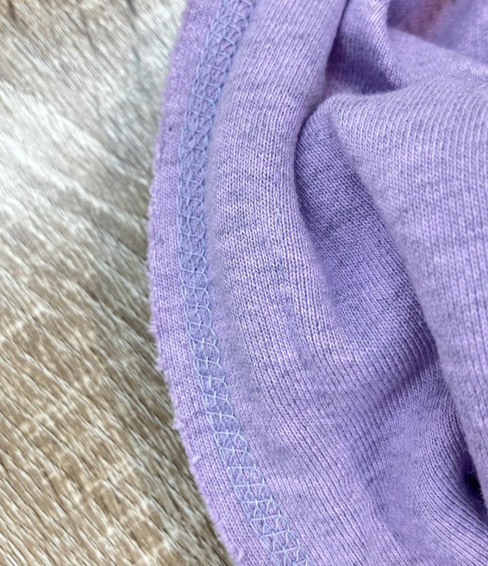 GANNI 長袖パーカー カットオフ ショート丈 ダメージ加工 スウェット ロゴ刺繍 Isoli Cropped Oversized Hoodie T3684 レディース SIZE L ガニー