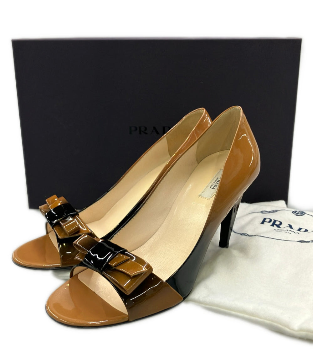 PRADA オープントゥエナメルパンプス レディース SIZE 35 (22.5cm