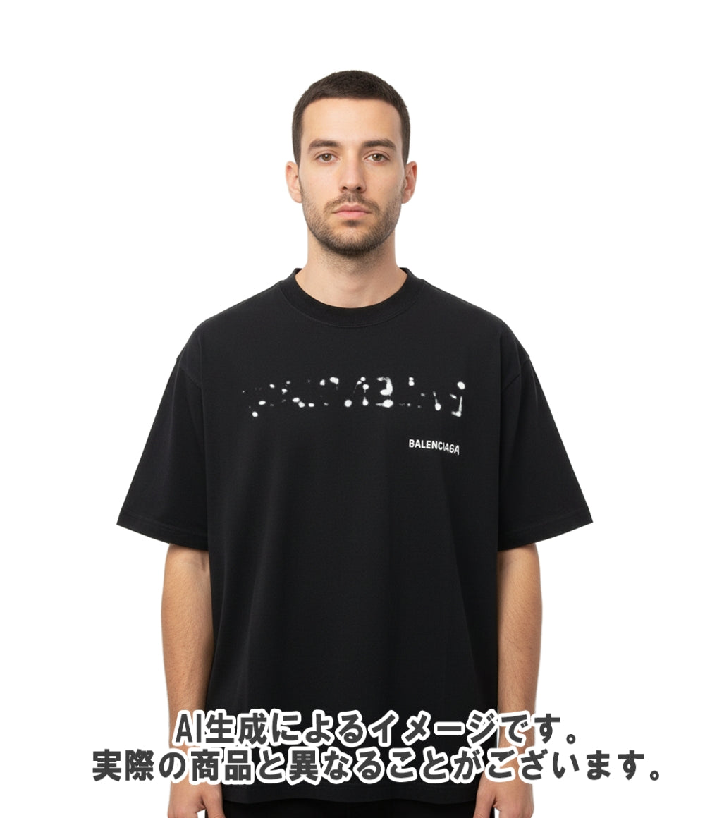 BALENCIAGA 半袖Tシャツ Hand Drawnロゴ 手書き風 Hand Drawn Balenciaga Large Fit T-Shirt 641655 TOVO5 メンズ SIZE XXS バレンシアガ