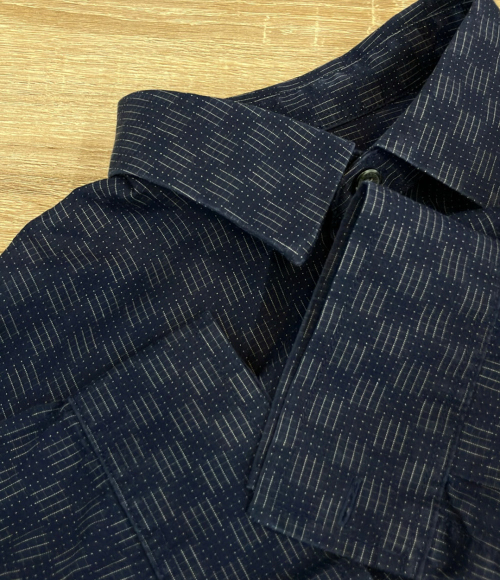 ARMANI EXCHANGE 長袖シャツ 総柄 比翼仕立て メンズ SIZE M アルマーニエクスチェンジ