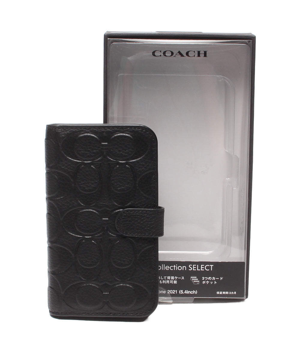 美品 COACH iPhoneケース iPhone 13 mini用 手帳型 シグネチャー R21C056K レディース メンズ コーチ
