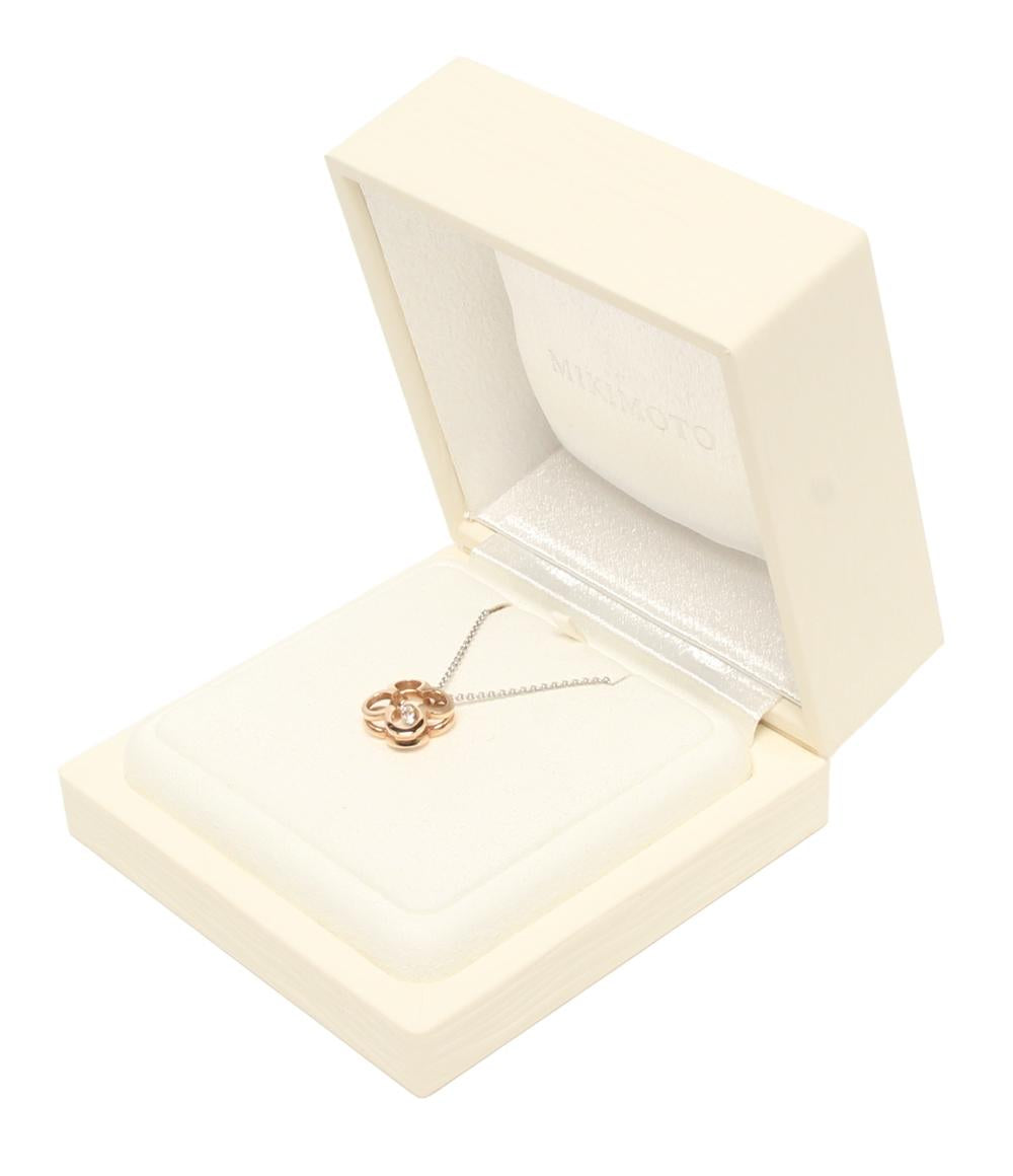 美品 MIKIMOTO ネックレス K18 ダイヤ0.09ct ダンシングストーン レディース ミキモト