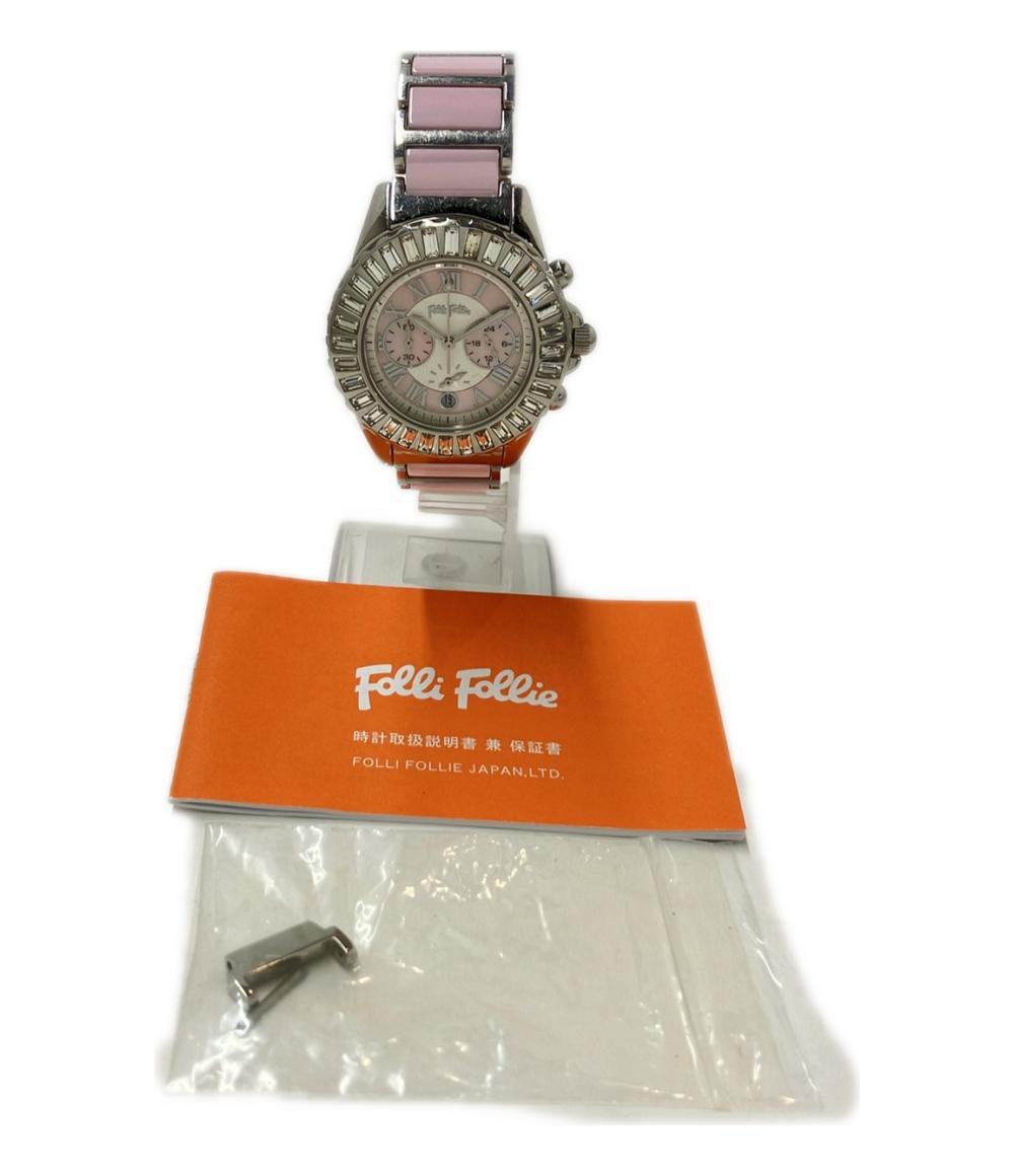 フォリフォリ 腕時計 クオーツ ピンク WF7A019BE レディース Folli Follie