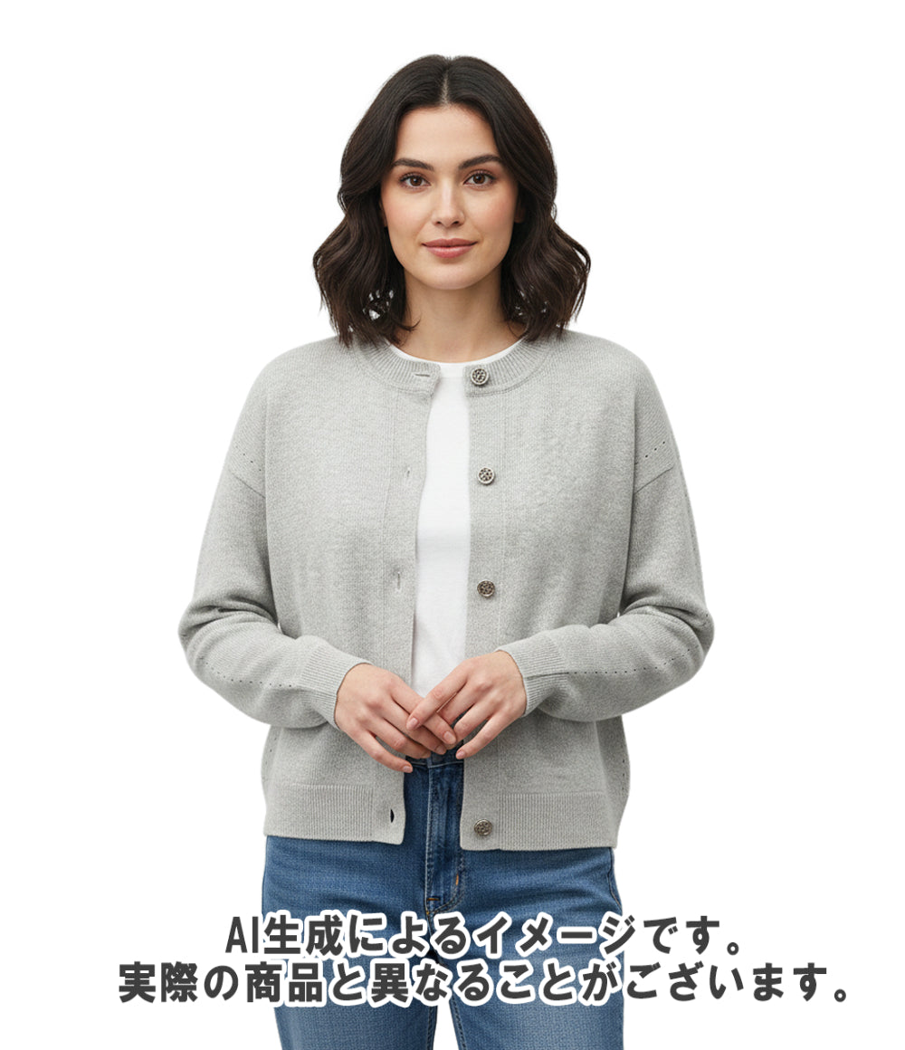 HERMES 長袖 Hリフト カシミヤカーディガン 6E2721D12 レディース SIZE 36 エルメス