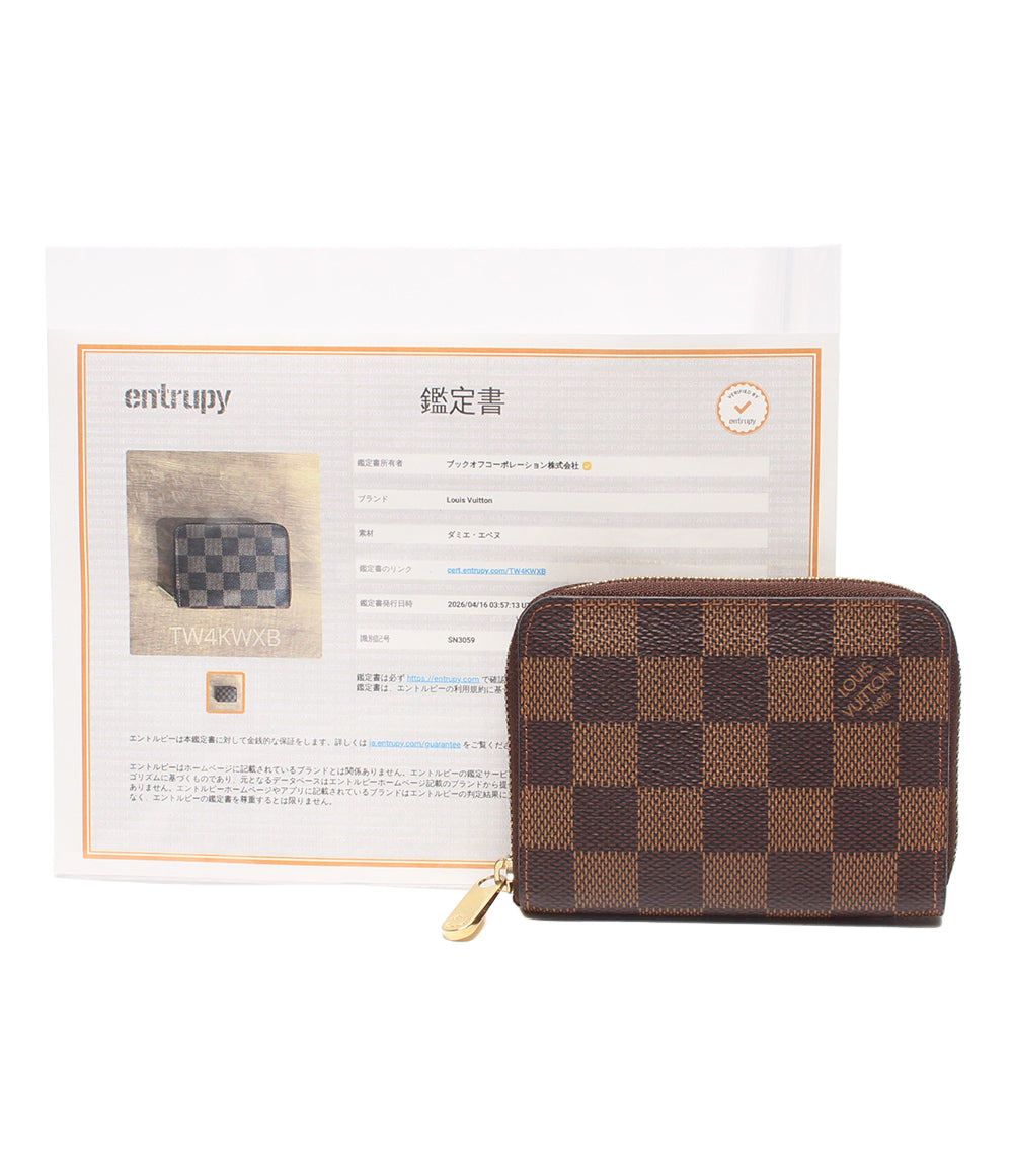 美品 LOUIS VUITTON コインケース ジッピーコインパース ダミエ N63070 レディース メンズ ルイ・ヴィトン