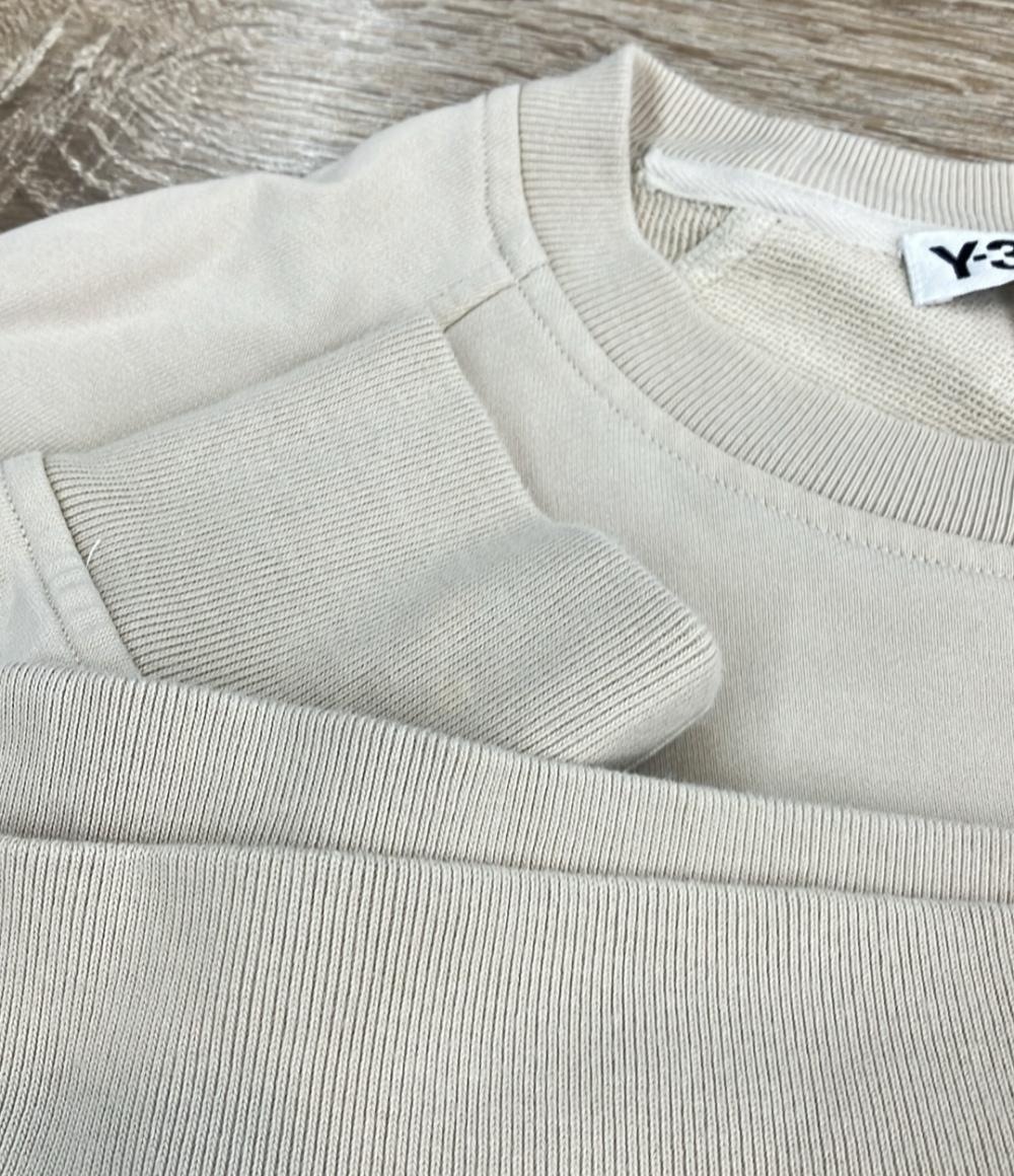 Y-3 スウェットシャツ ×adidas サイドライン オーバーサイズ 裾サイドスリット クリーム M 3 STP FT CREW SWEATER RN88387 メンズ SIZE S ワイスリー