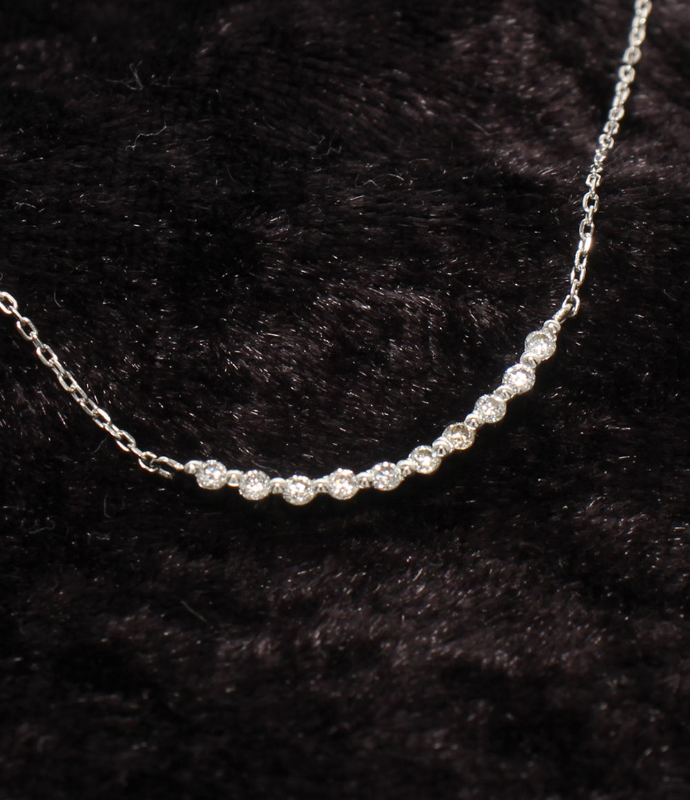 美品 組曲 ネックレス Pt900 Pt850 ダイヤ 0.12ct レディース クミキョク