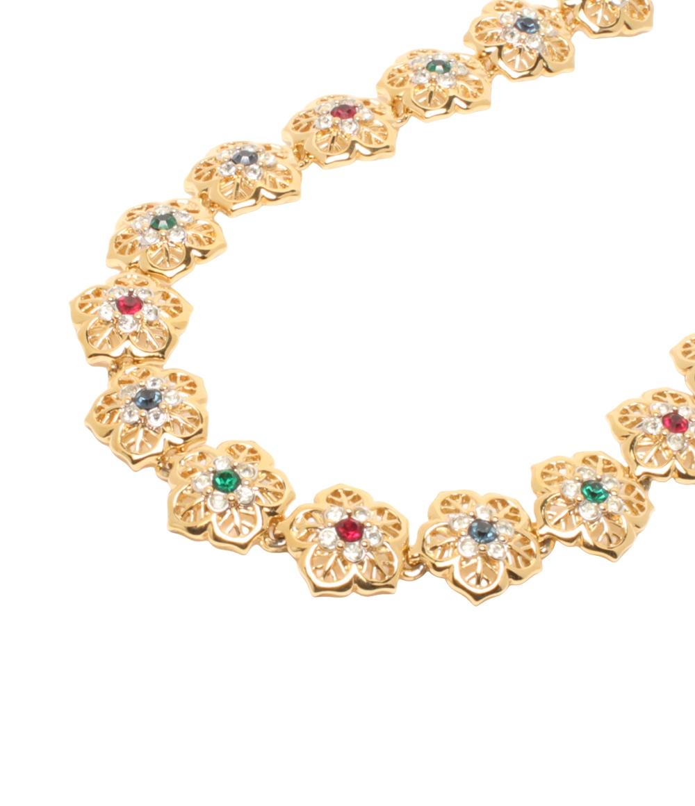 NINA RICCI ニナリッチ フラワモチーフ ネックレス ゴールドカラー 