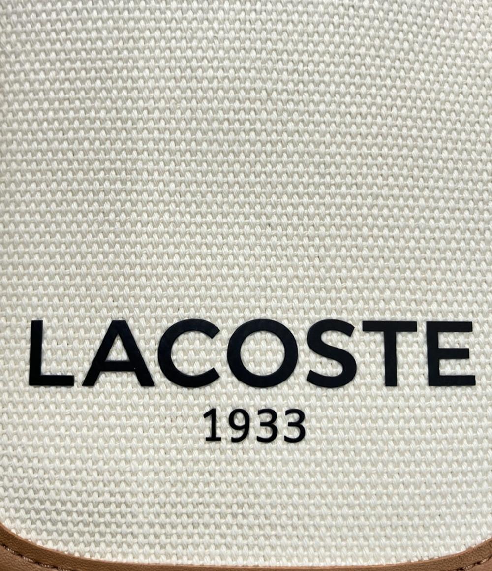 美品 LACOSTE ショルダーバッグ スマホポーチ ヘリテージキャンバス コットンキャンバス レディース ラコステ