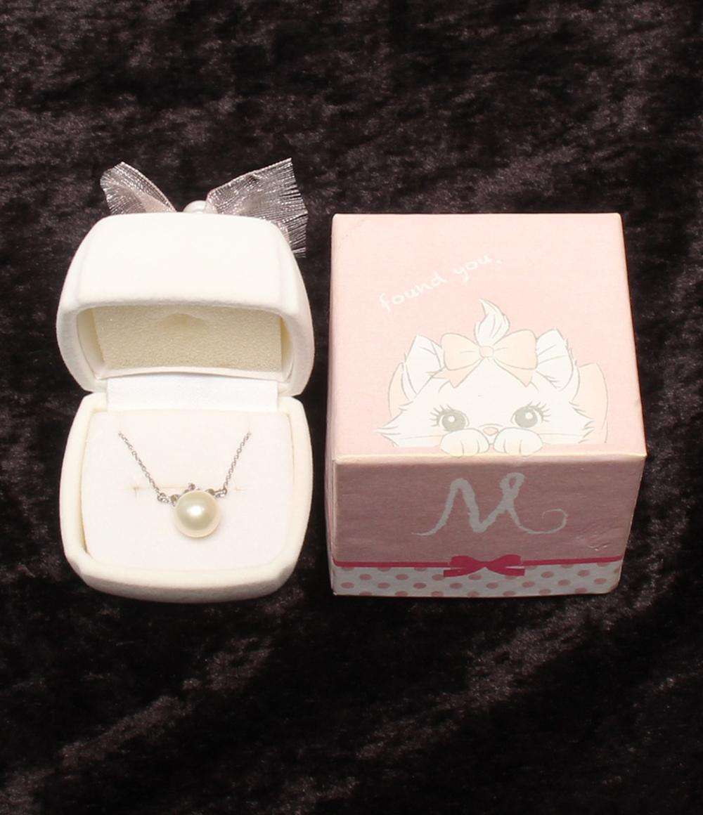 ディズニー ネックレス SV925 パール9.6mm ピンクサファイア マリーちゃん レディース Disney