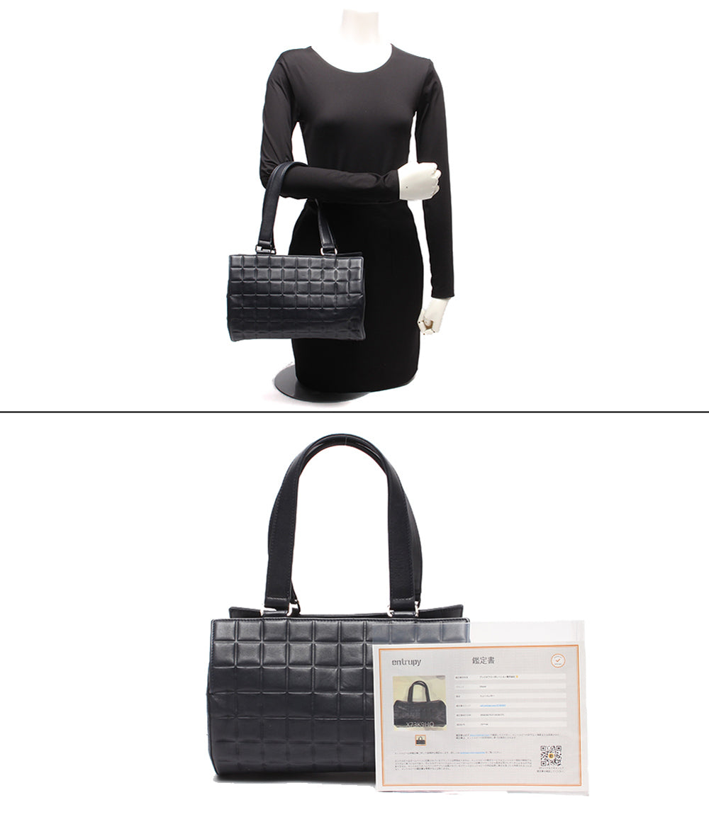 CHANEL トートバッグ シルバー金具 チョコバー ラムスキン 7番台 レディース シャネル