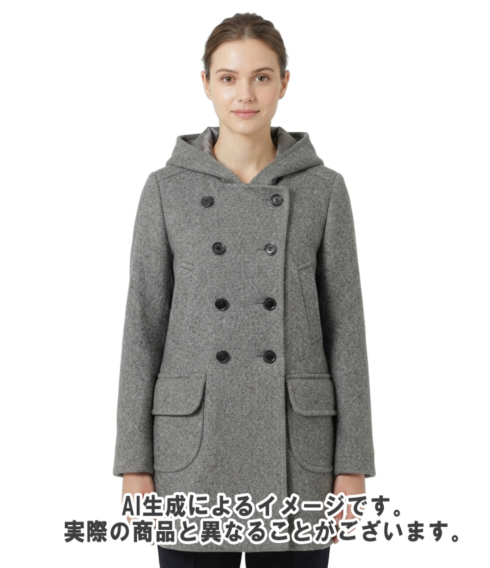 PRADA ウール フーデッド ピーコート 88747 レディース SIZE 42 プラダ