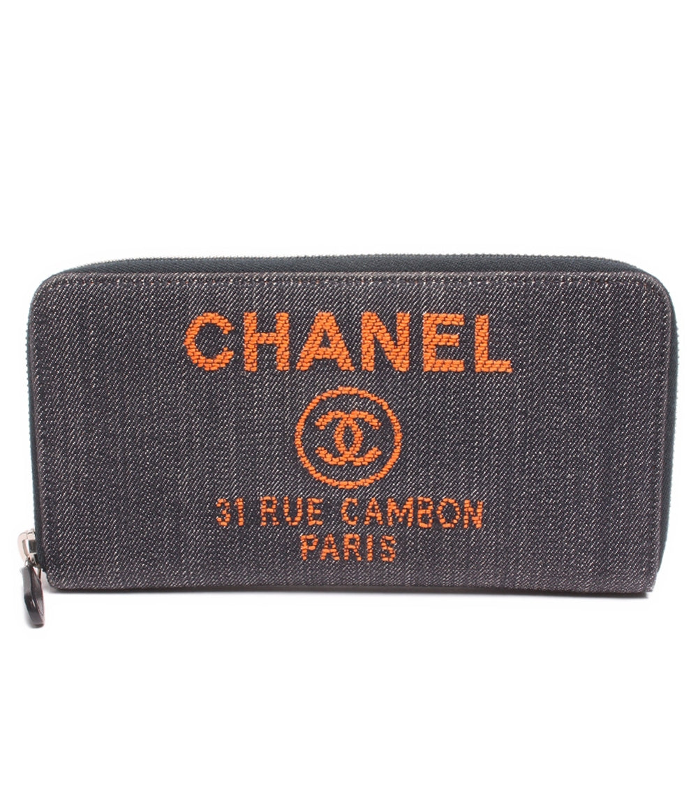 シャネル ラウンドファスナー長財布 シルバー金具 ドーヴィル デニム ユニセックス CHANEL – rehello by BOOKOFF