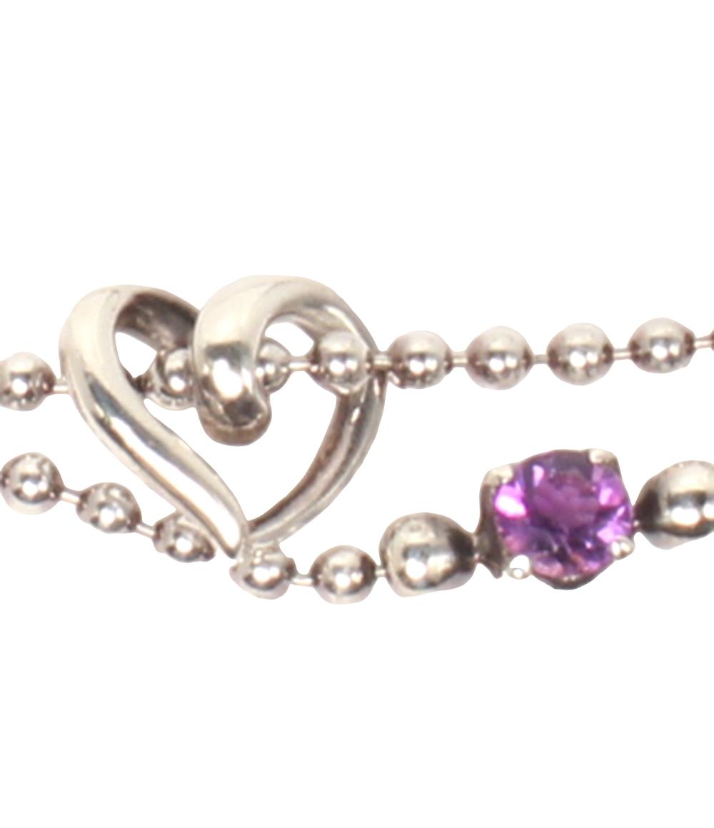 4℃ ブレスレット 2連 SV アメジスト ハート レディース ヨンドシー
