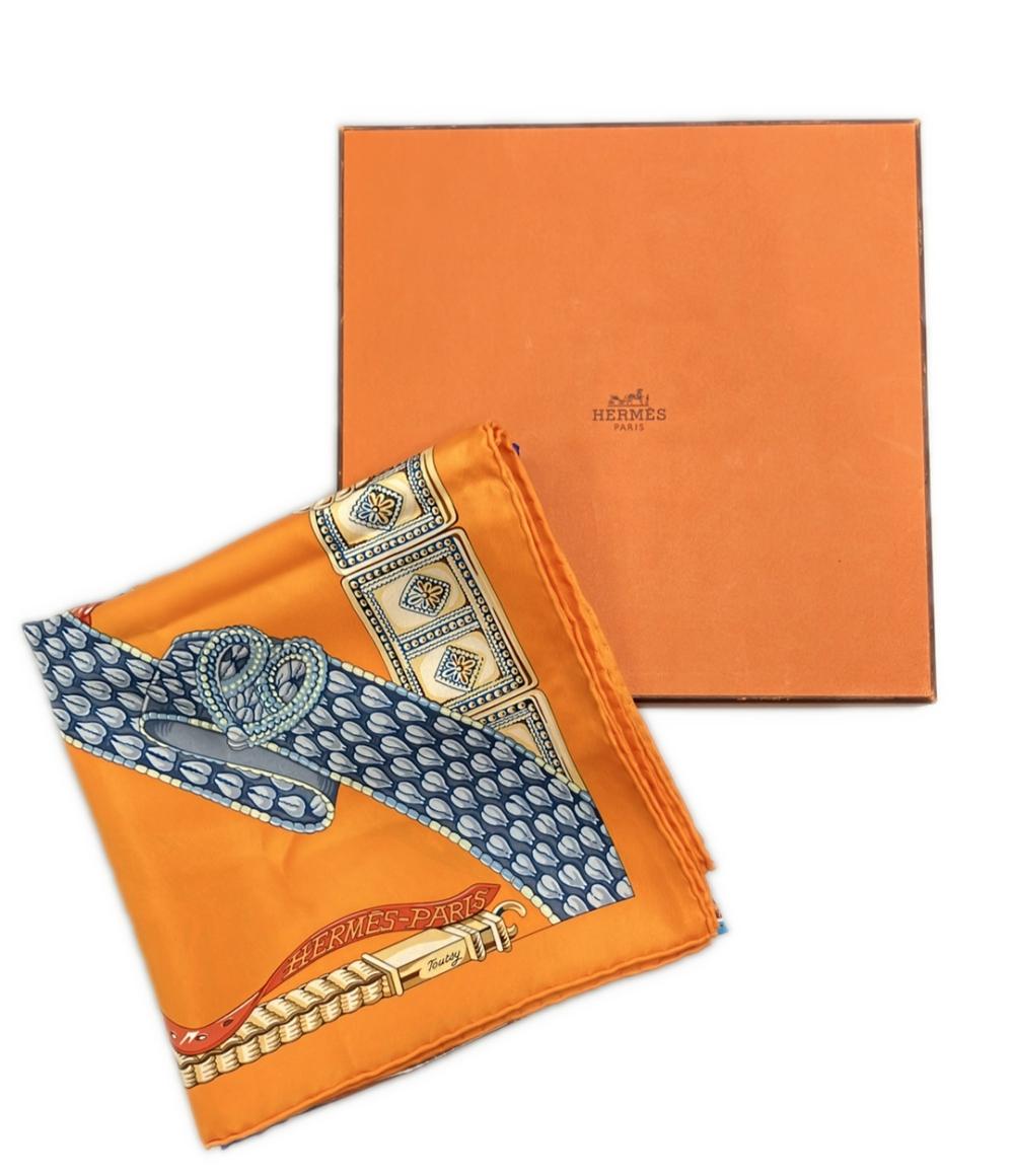 美品 HERMES スカーフ シルク100% カレ90 Ceintures et Liens レディース エルメス
