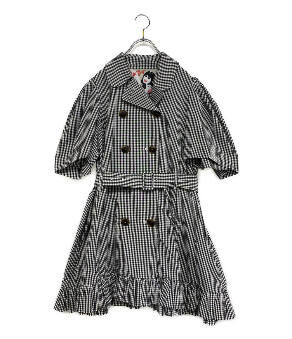ミキオ サカベ 美品 ジェニーファックス 半袖ワンピース チェック
