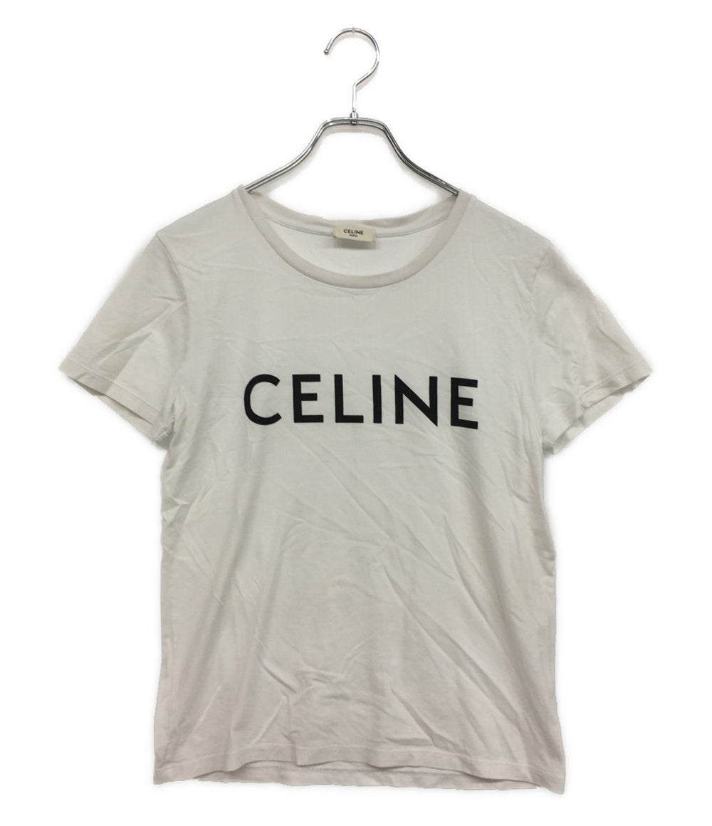 セリーヌ 半袖Tシャツ クラシックロゴプリントTシャツ レディース