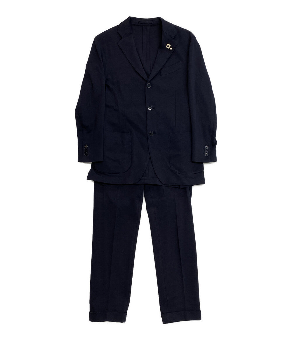 美品✨LARDINI ラルディーニ セットアップ スーツ ダークネイビー 46 ラルディーニ セットアップスーツ ネイビー 46