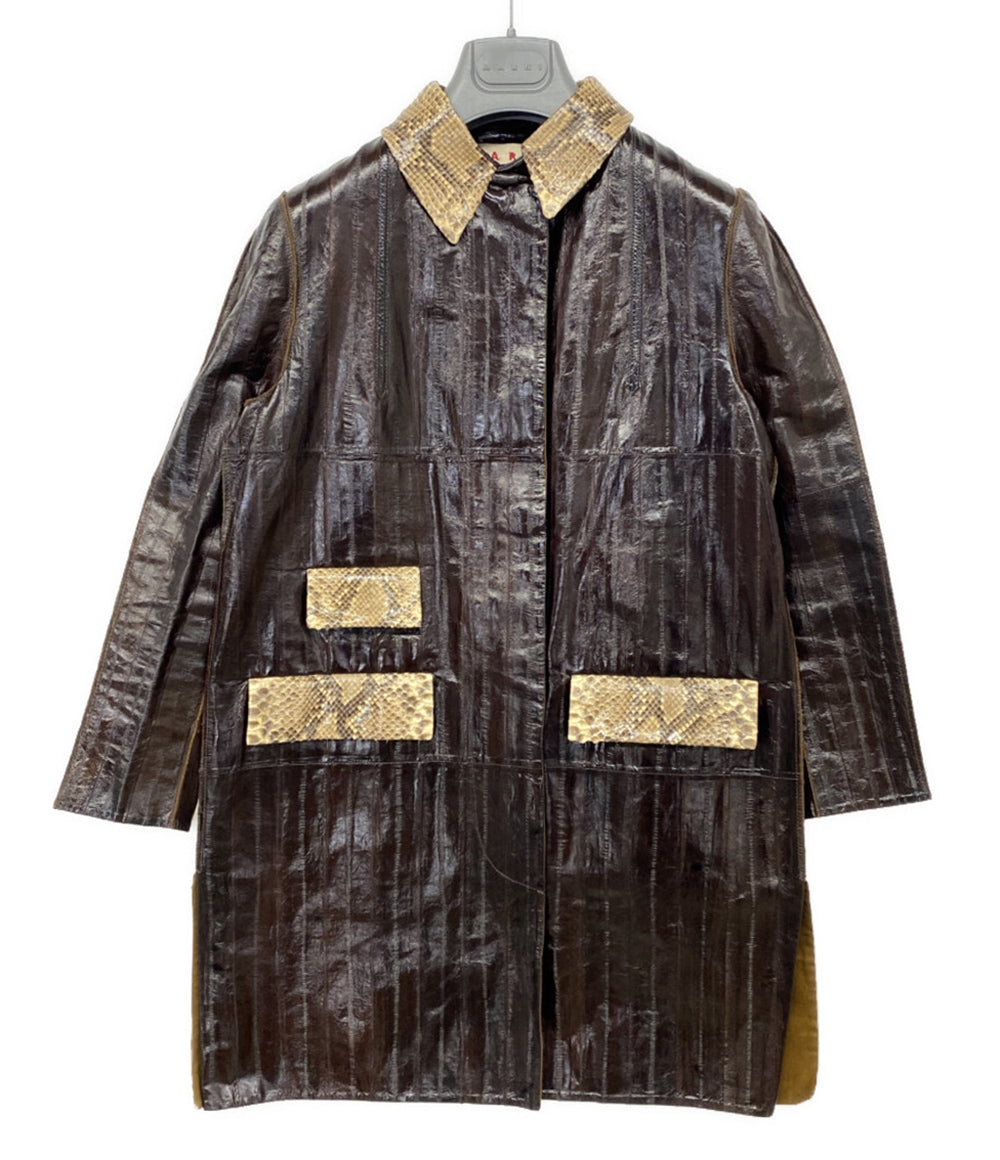 MARNI ブラウン　レザーコート MARNI レザーコート MARNI レザーコート MARNI ブラウン レザーコート