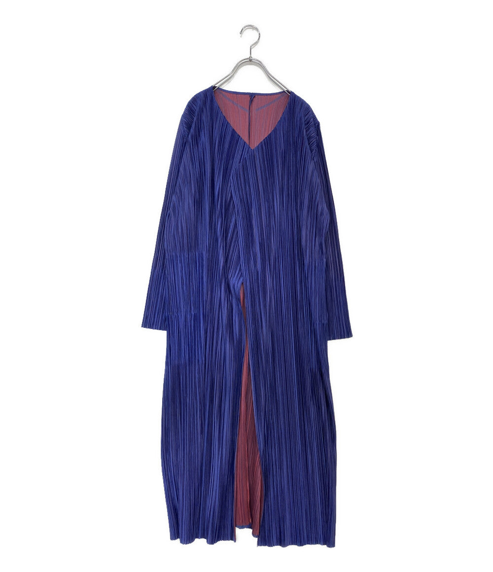 美品 PLEATS PLEASE カーディガン パープル PP63-JA817 レディース
