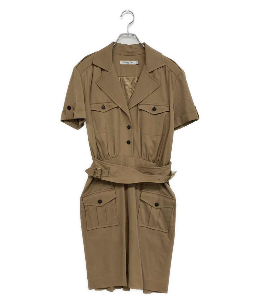 Christian Dior 半袖ワンピース 38 Christian Dior（クリスチャン・ディオール） レース半袖ワンピース M