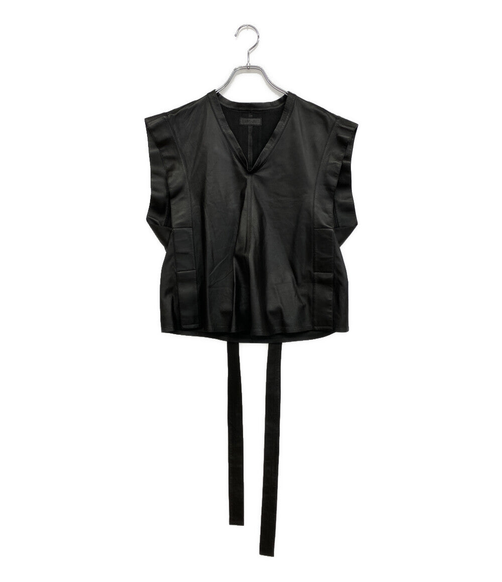 poperm様♡ルーズフォルムベスト LEMAIRE レザーベスト ラムレザー 51-158-08-011845 レディース SIZE