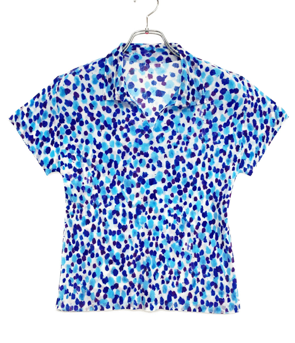 PLEATS PLEASE 半袖Tシャツ 2015 スキッパー ブルー PP51FK383