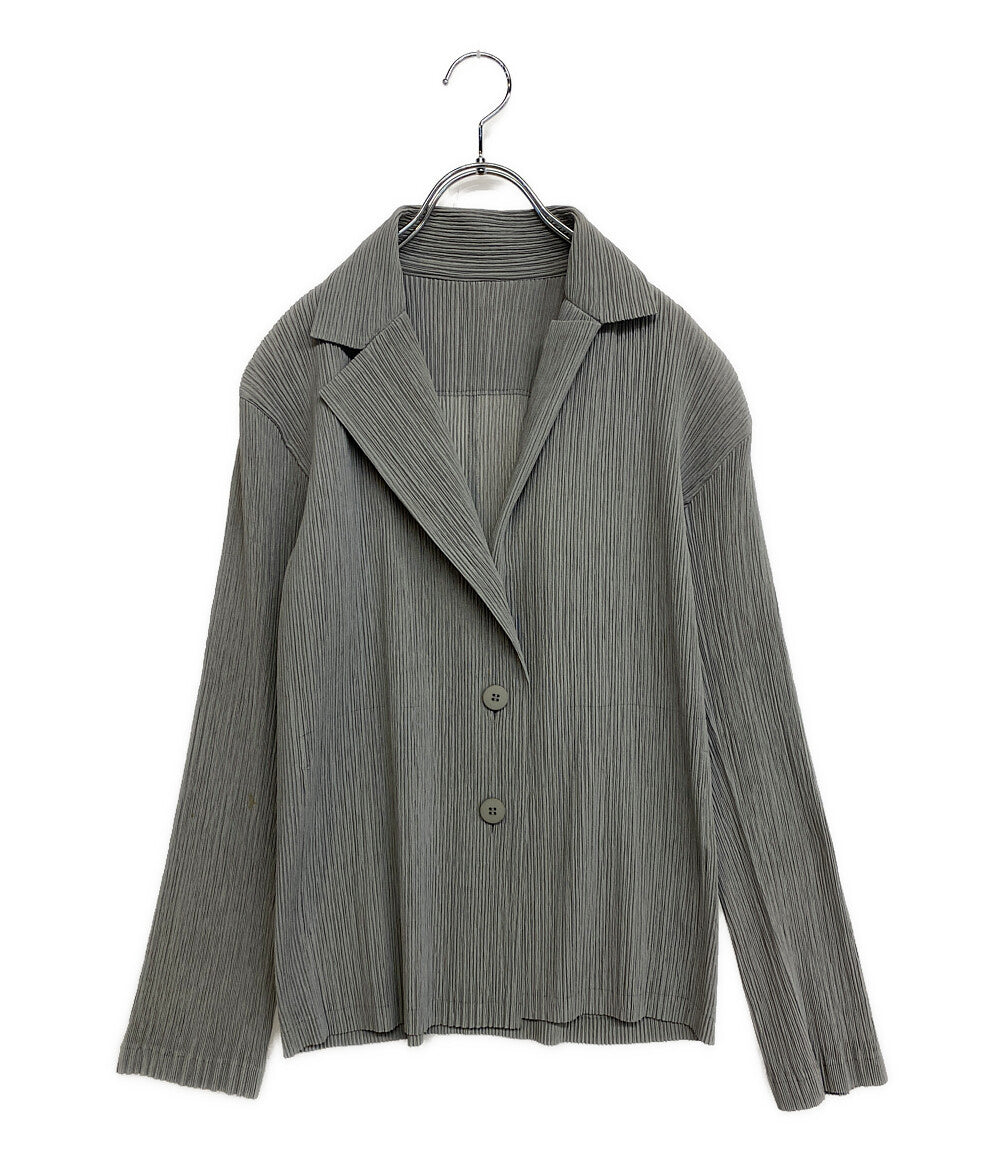 ISSEY MIYAKE テーラードジャケット プリーツ グレー IM42FD421