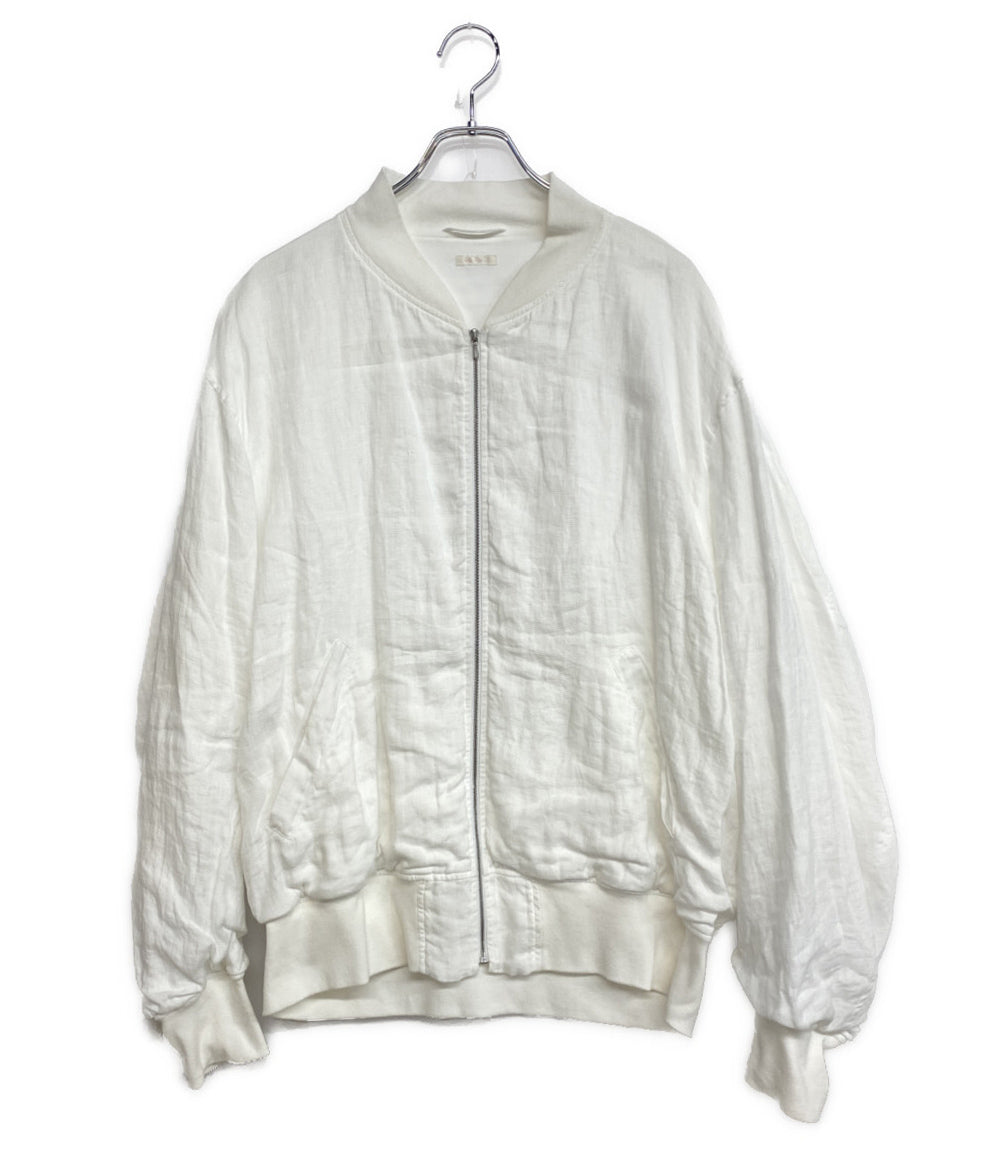 COMOLI リネンWクロスジップブルゾン　サイズ3 美品 COMOLI コモリ リネンWクロスジップブルゾン Z01-01019 メンズ SIZE 3