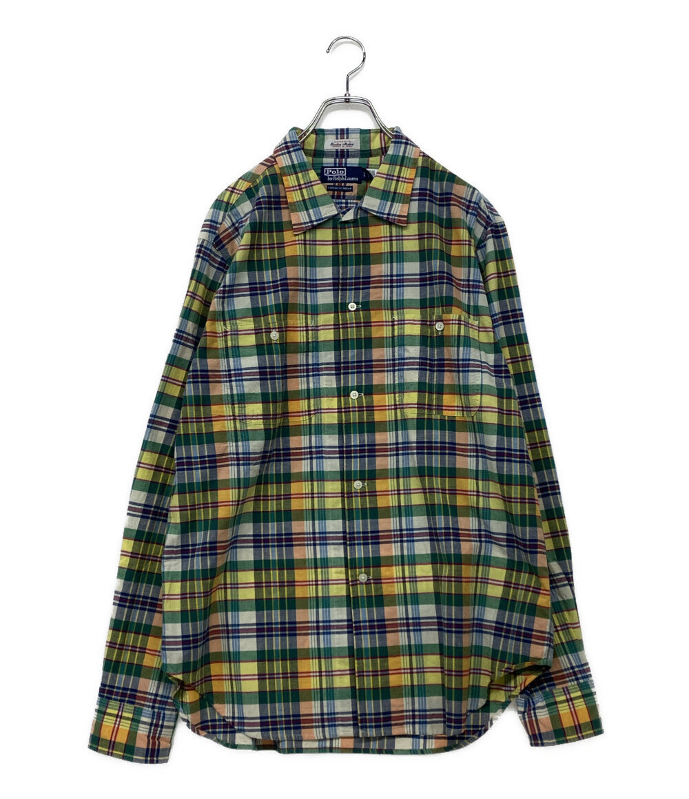 【現行品 美品 大きいサイズ】ポロラルフローレン 長袖シャツ マドラスチェック 美品 POLO RALPH LAUREN 長袖シャツ インドマドラス クラシック