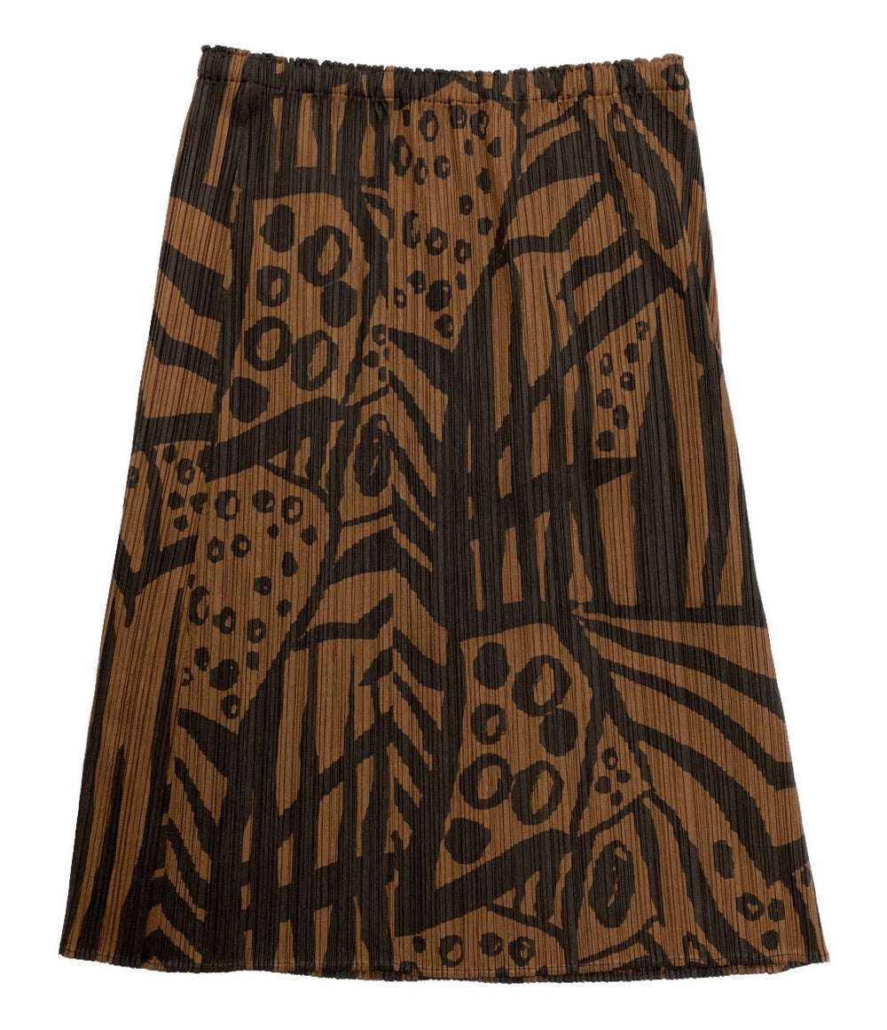 美品 PLEATS PLEASE 総柄プリーツスカート PP33-JG745 レディース SIZE 