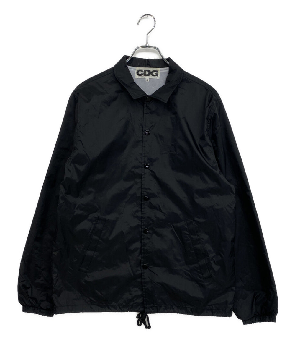CDG コーチジャケット SZ-J004 L ブラック 美品 CDG シーディージー ナイロンジャケット バックプリント SZ-J004