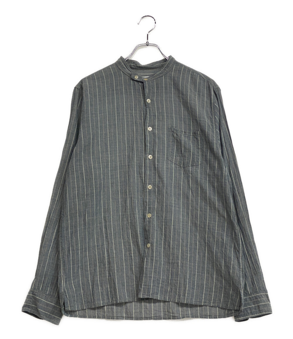 steven alan 長袖シャツ USA製 バンドカラー ストライプ 00s メンズ 